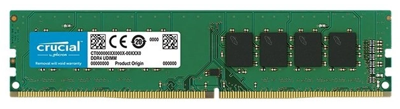 Оперативная память Crucial by Micron  DDR4  16GB 2666MHz UDIMM  (PC4-21300) CL19 DRx8 1.2V (Retail), 1 year