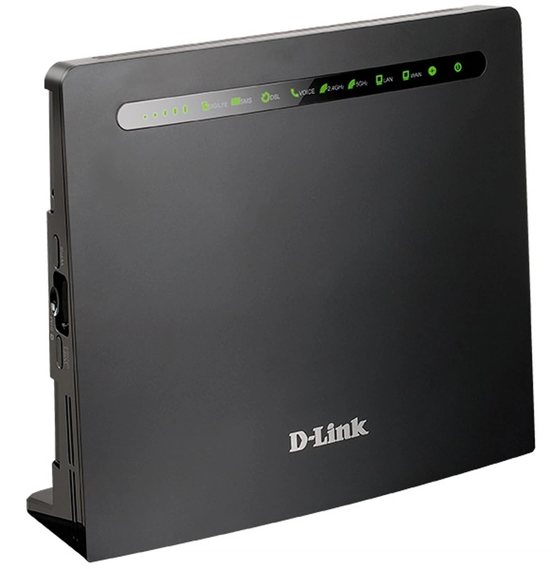 Маршрутизатор D-Link DWR-980/4HDA1E, Wireless AC1200 4G LTE Router with 1 USIM/SIM Slot, 1 10/100/1000Base-TX WAN port, 4 10/100/1000Base-TX LAN ports,  2 FXS ports, 1 ADSL/VDSL port and 1 USB Port. 802.11b/g/n co