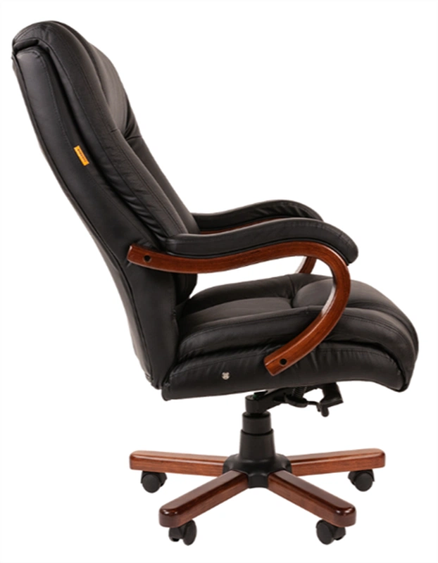  Офисное кресло Chairman   503 Россия кожа, черн.