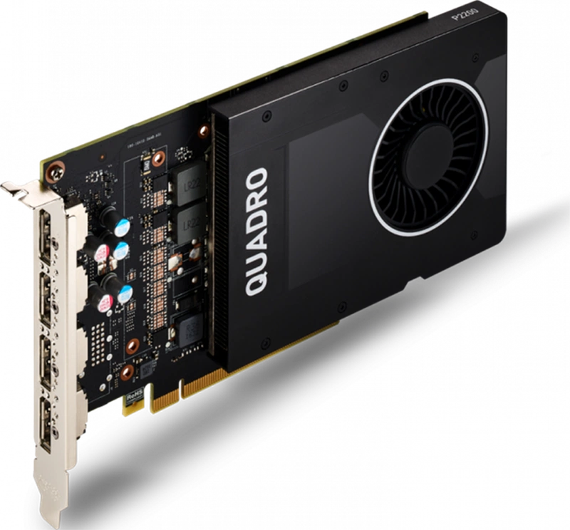 Видеокарта PNY Nvidia Quadro P2200 5GB GDDR5, 160-bit, PCIEx16 3.0, DP 1.4 x4, Active cooling, TDP 75W, FP, Bulk