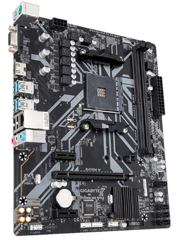 Материнская плата GIGABYTE B450M H AM4 AMD B450 2xDDR4 mATX AC`97 8ch(7.1) GbLAN RAID+VGA+DVI+HDMI