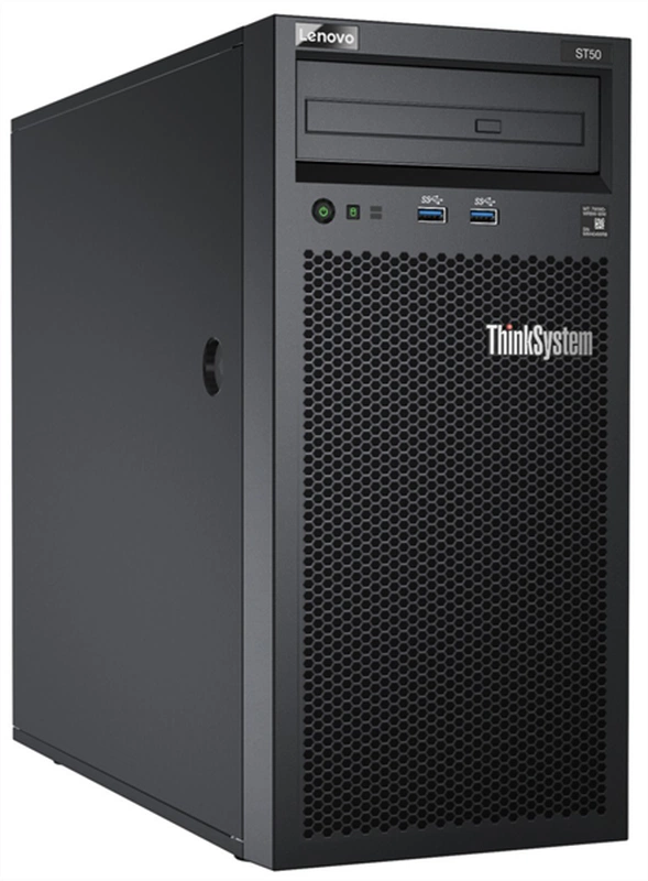 Сервер в сборе Lenovo ThinkSystem ST50 Tower 4U,1xIntel Core i3-8100 4C(65W/3.6GHz),4x16GB/2666MHz/2Rx8/1.2V UDIMM,2x1TB 3,5" HDD,2x240GB SSD,SR530-8i,noDVD,1x2.8m Line Cord,1GbE,1x250W p/s,Warranty 3 Year