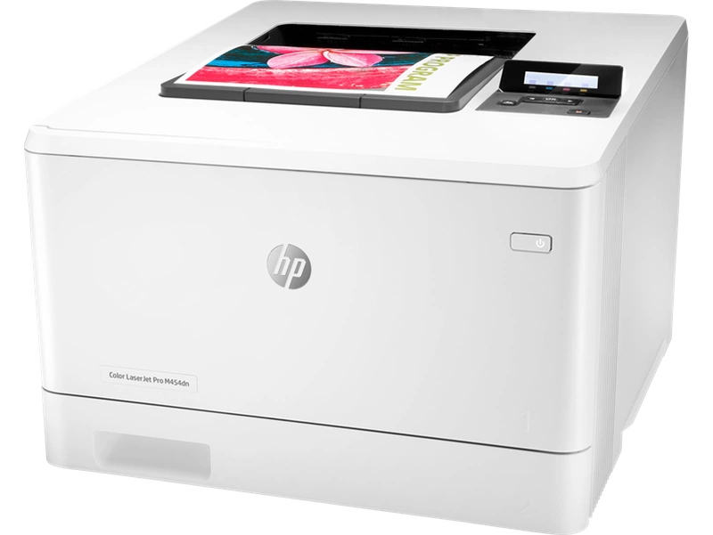 Принтер HP Color LaserJet Pro M454dn Printer (A4,600x600dpi,27(27)ppm,ImageREt3600,256Mb,Duplex, 2trays 50+250,USB2.0/GigEth, ePrint, AirPrint, PS3, 1y warr, 4Ctgs1200pages in box, repl. CF389A)
