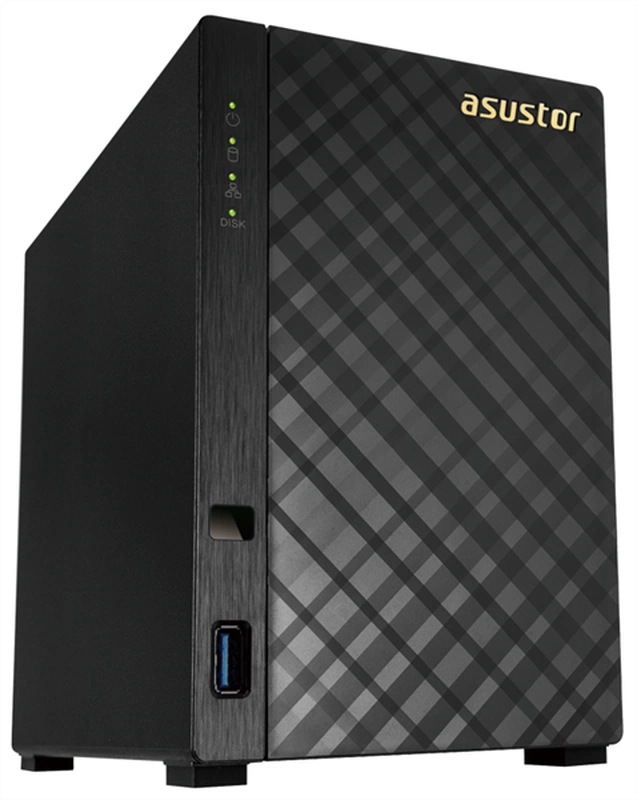 Нас сервер ASUSTOR AS1002T / V2 / 2-Bay NAS/CPU (2Core)/512MBDDR3/noHDD,LFF(HDD,SSD)/1x1GbE(LAN)/2xUSB3.0/4ip camera license ; 90IX00L1-BW3S20