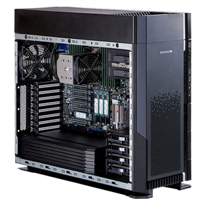 Серверная платформа Supermicro SuperWorkstation Full Tower 551A-T W-3400 Xeon/no DIMM(16) only DDR5/SATARAID HDD(4)LFF/1x10Gbe, 1x1Gbe/6xPCIex5-16/4xM.2/2x2000W
