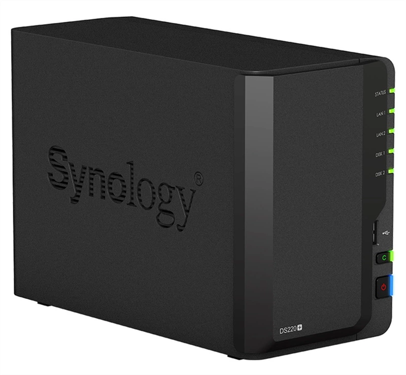 Система хранения данных Synology  DC 2,0GhzCPU/2GB(upto6)/RAID0,1/up to 2HDDs SATA(3,5' 2,5')/2xUSB3.0/2GigEth/iSCSI/2xIPcam(up to 25)/1xPS /2YW (repl DS218+)