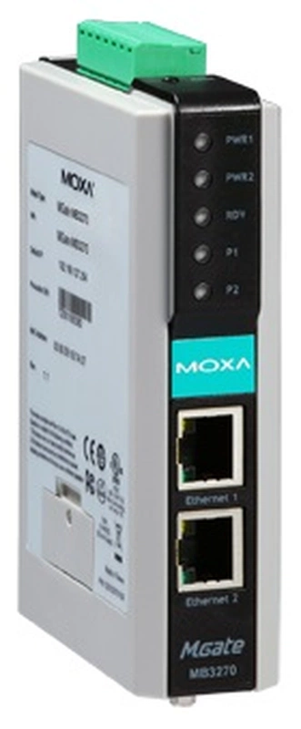  2-портовый преобразователь Modbus RTU/ASCII (2 x RS-232/422/485) в Modbus TCP (2 x Ethernet, 1 IP-адрес), монтаж на DIN-рейку