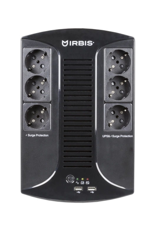Источник бесперебойного питания IRBIS UPS Personal plus  800VA/480W, AVR, 6xSchuko outlets(6 w battery support), 1 years warranty