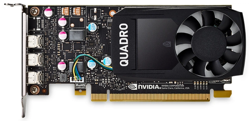 Видеокарта PNY Nvidia Quadro P400 DVI 2GB GDDR5, 64-bit, PCIEx16 3.0, mini DP 1.4 x3, Active cooling, TDP 30W, LP, Retail