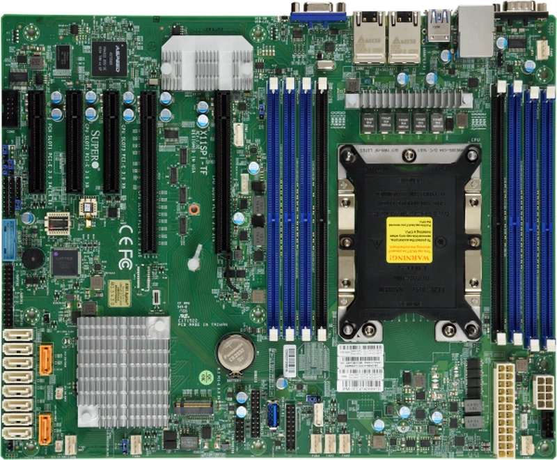 Материнская плата Supermicro Motherboard 1xCPU X11SPI-TF Xeon Scalable TDP 205W/8xDIMM/10xSATA/C622 RAID 0/1/5/10/2x10GbE/2xPCIex16,2xPCIex8,1xPCIex4/ M.2 Interface:PCI-E 3.0x4 and SATA(12" x 9.6")