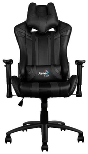  Кресло для геймера Aerocool AC120 AIR-B, черное, с перфорацией, до 150 кг, размер 70х55х124/132 см
