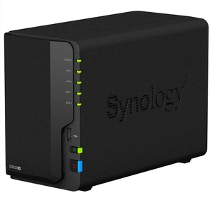 Система хранения данных Synology  DC 2,0GhzCPU/2GB(upto6)/RAID0,1/up to 2HDDs SATA(3,5' 2,5')/2xUSB3.0/2GigEth/iSCSI/2xIPcam(up to 25)/1xPS /2YW (repl DS218+)