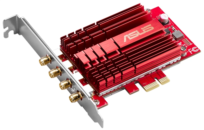 Адаптер ASUS PCE-AC88 // WI-FI 802.11ac, 1000 + 2167 Mbps PCI-E Adapter, 4 антенны ; 90IG02H0-BM0000