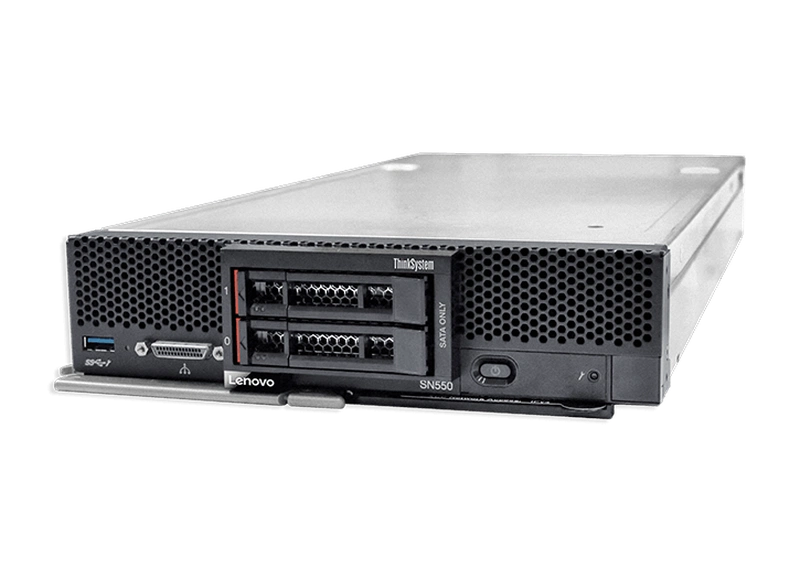 Сервер-лезвие Lenovo ThinkSystem SN550 Rack 2U,2xXeon 6226R 16C(2.9GHz/150W),12x32GB/2933/2R/RD,2x240GB SSD,SR530-4i,2x16Gb LPm16002B-L
