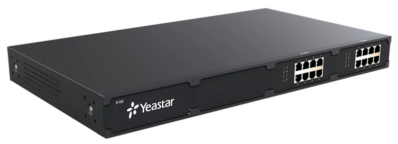  YEASTAR IP-АТС на 100 абонентов и 30 одновременных вызовов, позволяет подключать аналоговые линии/телефоны, линии BRI/PRI и GSM-линии посредством дополнительных модулей, поддерживает протоколы MFC R2,