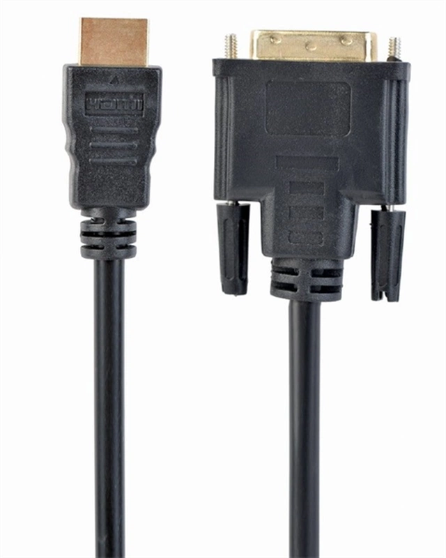  Кабель HDMI-DVI Cablexpert, 1.8м, 19M/19M, single link, черный, позол.разъемы, экран