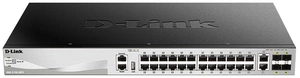 Коммутатор D-Link DGS-3130-30TS/A2A, PROJ L2+ Managed Switch with 24 10/100/1000Base-T ports and 2 10GBase-T ports and 4 10GBase-X SFP+ ports.16K Mac address, SIM,  USB port, IPv6, SSL v3, 802.1Q VLAN,GVRP, 802