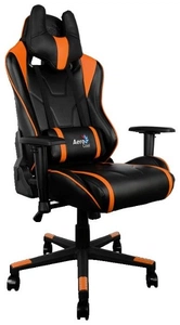  Кресло для геймера Aerocool AC220 AIR-BO, черно-оранжевое, с перфорацией, до 150 кг, размер 66х63х125/133 см