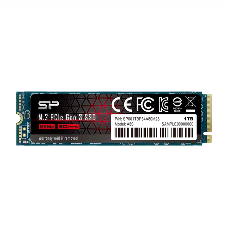 Твердотельный накопитель Solid State Disk Silicon Power P34A80 1Tb PCIe Gen3x4 M.2 PCI-Express (PCIe) SP001TBP34A80M28
