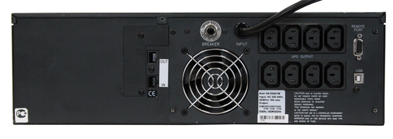 Источник бесперебойного питания Powercom King Pro RM KIN-1200AP, LCD, 1200VA/960W, SNMP Slot, black (1152596) (незначительное повреждение коробки)