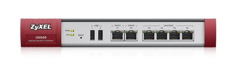 Маршрутизатор Межсетевой экран Zyxel USG60, Rack, 2xWAN GE, 4xLAN/DMZ GE, 2xUSB3.0, AP Controller (2/18)