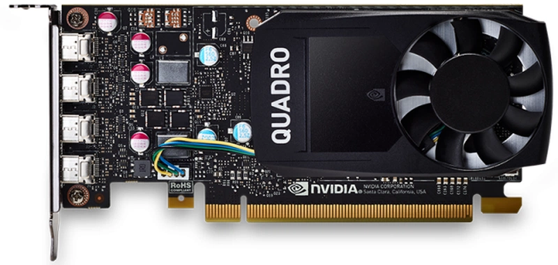 Видеокарта PNY Nvidia Quadro P620 2GB GDDR5, 128-bit, PCIEx16 2.0, mini DP 1.4 x4, Active cooling, TDP 40W, LP, Bulk