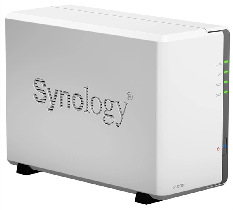 Система хранения данных Synology DS220j QC1,4GhzCPU/512Mb DDR4/RAID0,1/upto 2HDDs SATA(3,5')/2xUSB3.0/1GigEth/iSCSI/2xIPcam(upto 12)/1xPS/2YW repl DS218j