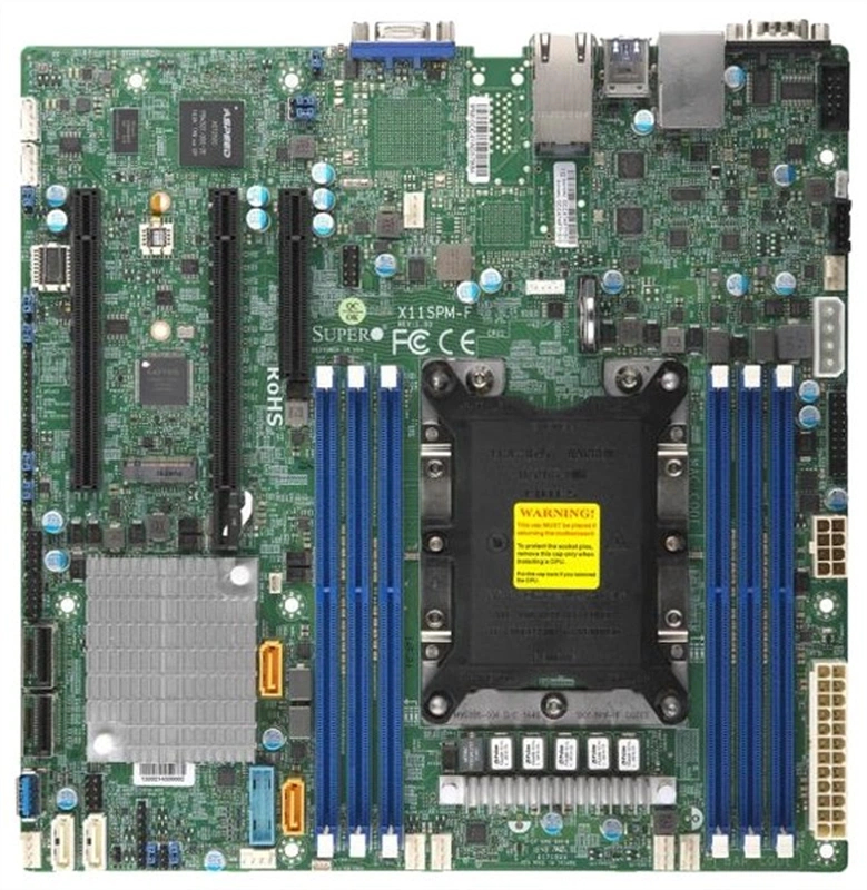 Материнская плата Supermicro Motherboard 1xCPU X11SPM-F Xeon Scalable TDP 165W/ 6xDIMM/ 12xSATA/ C621 RAID 0/1/5/10/ 2xGE/ 2xPCIex16, 1xPCIex8/ M.2(microATX)