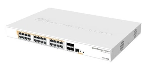 Коммутатор MikroTik Cloud Router Switch 328-24P-4S+RM with 800 MHz CPU, 512MB RAM, 24xGigabit LAN (all PoE-out), 4xSFP+ cages, RouterOS L5 or SwitchOS (dual boot), 1U rackmo (незначительное повреждение коробки)