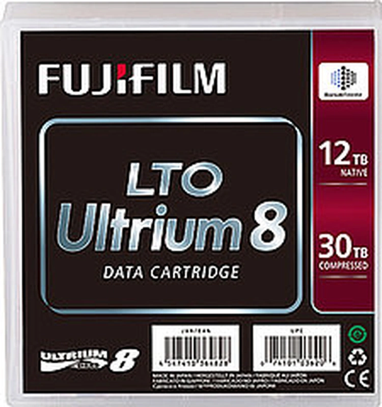 Ленточный носитель данных Fujifilm Ultrium LTO8 RW 30TB (12Tb native), (analog Q2078A)