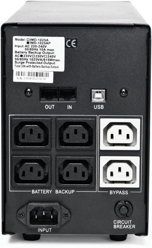 Источник бесперебойного питания Powercom Back-UPS IMPERIAL, Line-Interactive, 1500VA/900W, Tower, IEC, LCD, USB (507312) (незначительное повреждение коробки)