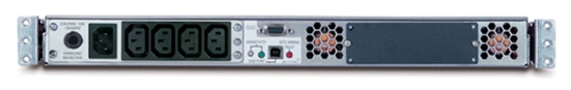 Источник бесперебойного питания APC Black Smart UPS 750VA/480W, RackMount 1U, Line-Interactive, USB and serial connectivity, AVR, user repl.batt, SmartSlot