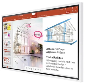 Жк панели Samsung 65" WM65R, Flip 2, 65 дюймов, UHD интерактивный дисплей, 4 одновременных касания, светло-серый цвет