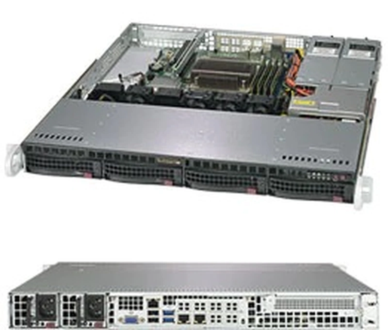Серверная платформа Supermicro SuperServer 1U 5019C-MR Xeon E-22**/ no memory(4)/ 6xSATA/ on board RAID 0/1/5/10/ no HDD(4)LFF/ 1xFH/ 2xGb/ 2x400W/ 1xM.2