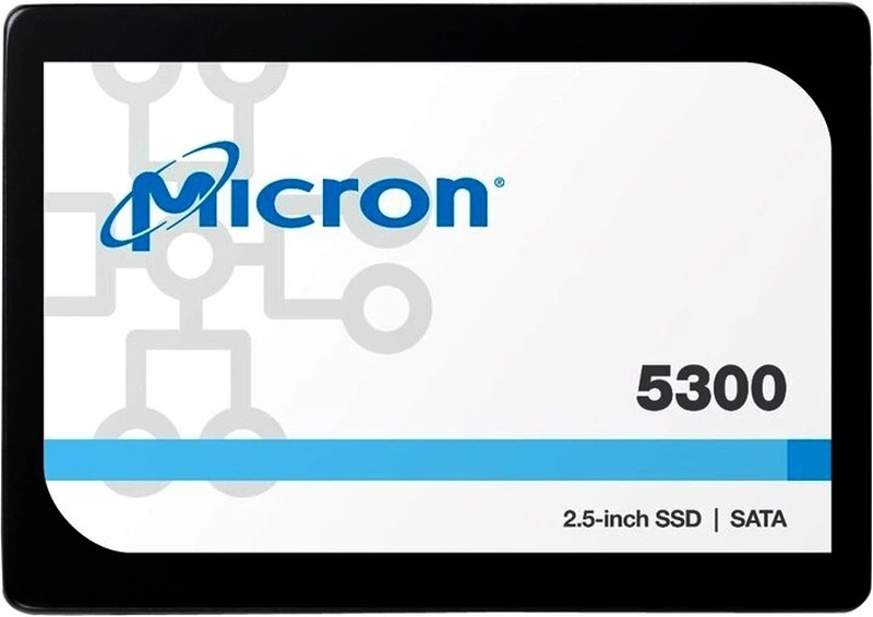 Твердотельный накопитель Micron 5300PRO 960GB SATA 2.5" 3D TLC R540/W520MB/s MTTF 3М 95000/35000 IOPS 2628TBW SSD Enterprise Solid State Drive, 1 year, OEM