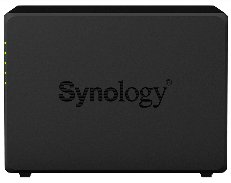 Система хранения данных Synology QC2GhzCPU/4Gb(upto8)/RAID0,1,10,5,6/up to 4hot plug HDDs SATA(3,5' or 2,5')(up to 9 with DX517)/2xUSB3.0/2GigEth/iSCSI/2xIPcam(up to 40)/1xPS/3YW (repl DS918+)