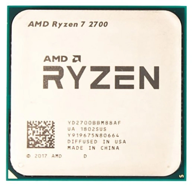 Процессор CPU AMD Ryzen X8 R7-2700 Pinnacle Ridge 3200MHz AM4, 65W, YD2700BBM88AF OEM (замяты контакты)