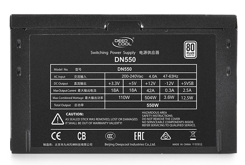  Блок питания Deepcool Nova DN550 80+ (ATX 2.31, 550W, PWM 120mm fan, 80 PLUS, Active PFC, 5*SATA) RET