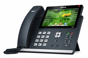 Проводной телефон sip YEALINK SIP-T48S, цветной сенсорный экран, 16 аккаунтов, BLF,  PoE, GigE, без БП, шт (незначительное повреждение коробки)