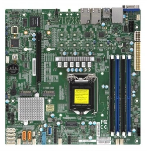 Материнская плата Supermicro Motherboard 1xCPU X11SCM-F E-22**/ UpTo4UDIMM/ 6x SATA3/ C246 RAID 0/1/5/10/ 2xGE/ 1xPCIx16, M.2 Interface: 1 SATA/PCI-E 3.0 x4 and 1 PCI-E 3.0 x4(9.6" x 9.6")