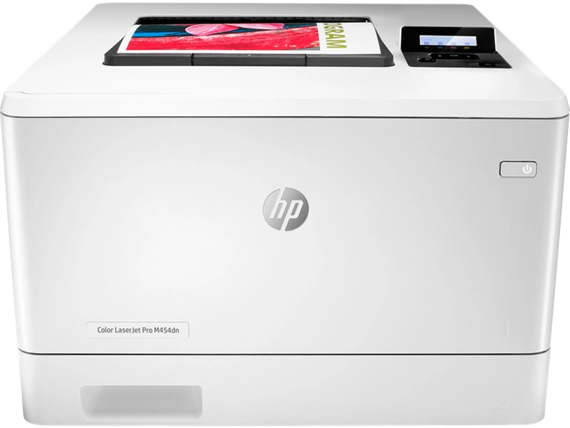 Принтер HP Color LaserJet Pro M454dn Printer (A4,600x600dpi,27(27)ppm,ImageREt3600,256Mb,Duplex, 2trays 50+250,USB2.0/GigEth, ePrint, AirPrint, PS3, 1y warr, 4Ctgs1200pages in box, repl. CF389A)