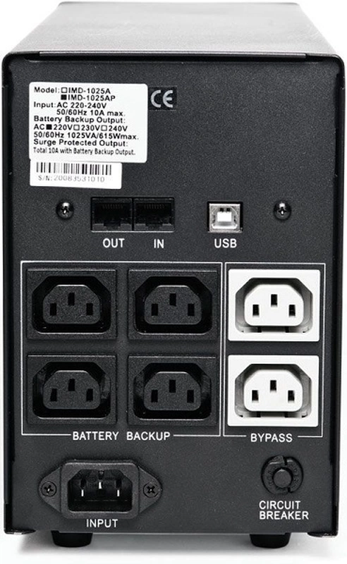 Источник бесперебойного питания Powercom Back-UPS IMPERIAL, Line-Interactive, 1200VA/720W, Tower, IEC, LCD, USB (507311) (незначительное повреждение коробки)