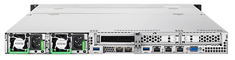 Серверы Fujitsu Primergy RX2530M5 Rack 1U,1xXeon 4210R 10C (2,4GHz/100W),1x32GB/2933/2Rx4/DIMM,no HDD(up to 8 SFF),RAID 420I 2GB(with BBU),2x1GBe,no DVD,no OCP,2x800W HP,Cable Arm kit 1U,IRMC adv,2xp/c,3YW