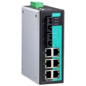  Промышленный 8-портовый управляемый коммутатор: 6 портов 10/100 BaseT Ethernet, 2 порта 100BaseFX (многомодовое волокно, разъем SС)