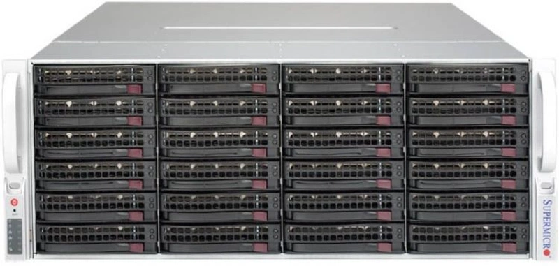 Серверная платформа Supermicro SuperStorage 4U Server 6049P-E1CR36H noCPU(2)2nd Gen Xeon Scalable/TDP 70-205W/ no DIMM(16)/ 3108RAID HDD(36)LFF + opt. 2SFF/ 2x10Gbe/ 7xLP/ 2x1200W