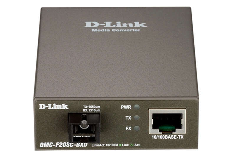 Медиаконвертер D-Link DMC-F20SC-BXD, Fast Ethernet Twisted-pair to Fast Ethernet Single-mode Fiber (20km, SC, TX 1550nm, RX 1310nm) Media Converter Module